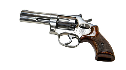 Gun revolver on transparent background