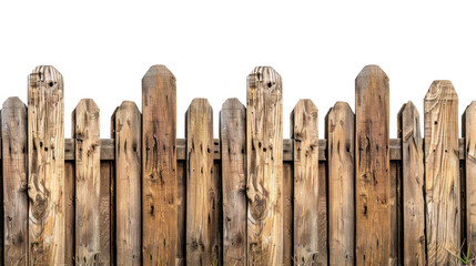 Wooden fence on transparent background