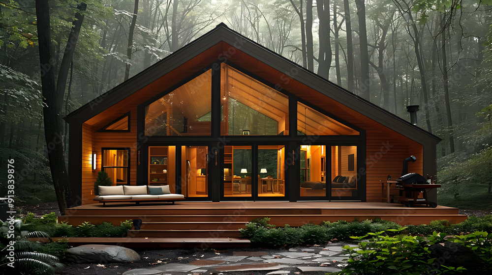 Wall mural Modern Cabin in the Woods - Photo