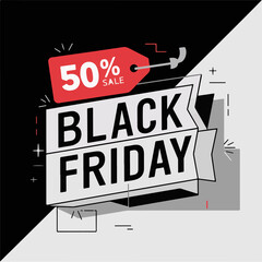 Fototapeta premium Black Friday modern abstract poster