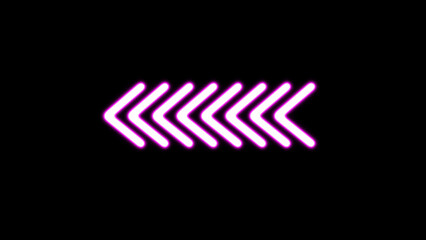 Abstract glowing arrow loading icon illustration. Glowing Arrows on a Black Background.