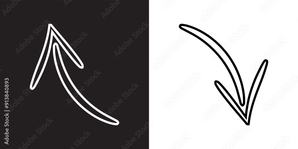 Poster curved arrow icon vector. arrow pointer icon sign symbol in trendy flat style. arrow up down vector 