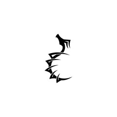 logo tribal dragon concept with flat style in black color
