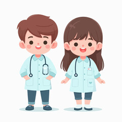 Little scientist wearing coat and doing research in lab