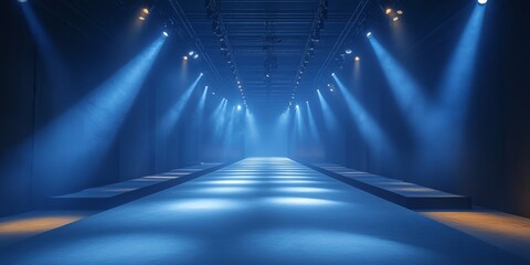 Dramatic Fashion Runway with Spotlights