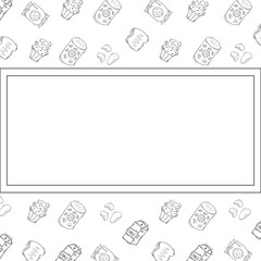 food and beverage frame in doodle style frame background