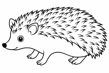 Hedgehog line art vector, Hedgehog outline icon

