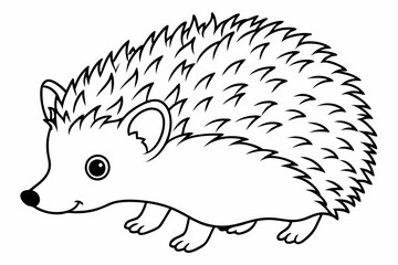 Hedgehog line art vector, Hedgehog outline icon

