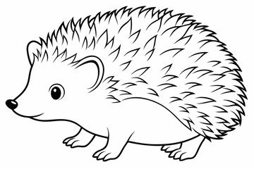Hedgehog line art vector, Hedgehog outline icon

