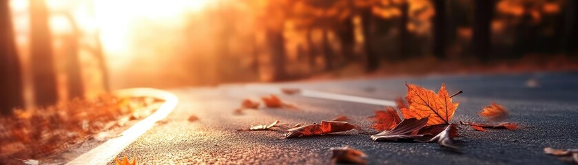 Fall road trip ideas, vibrant colors, scenic routes, dynamic action, inviting