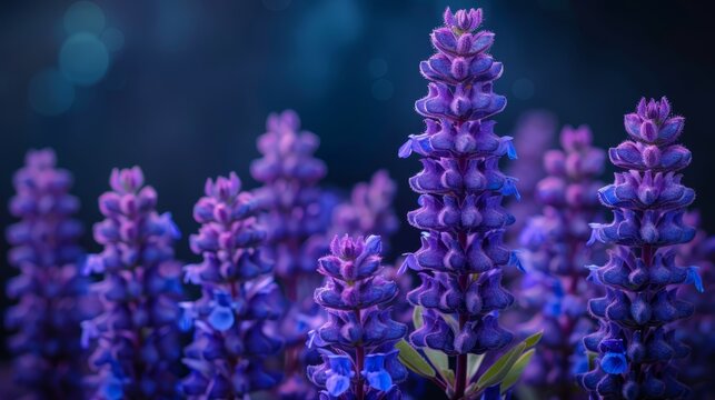  A field of purple flowers, filled with clusters of similar hue