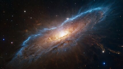 Naklejka premium Abstract background of endless space full of nebulas, supernovas and stars on a colorful design, astronomical illustration wallpaper