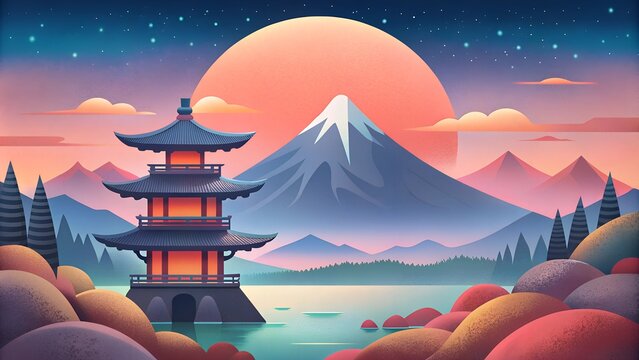 japanese temple in the morning