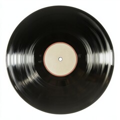 Obraz premium Retro Vinyl Record with a Shiny Finish on White Background