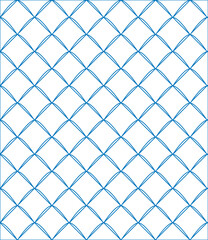 Fototapeta premium geometric vector pattern, squares, circles, floral theme, in blue and white style.