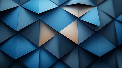 Obraz premium Intricate Blue Geometric Patterns Forming 3D Shapes in Modern Art Installation