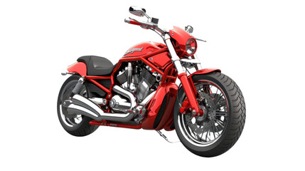 Red motorcycle on transparent background