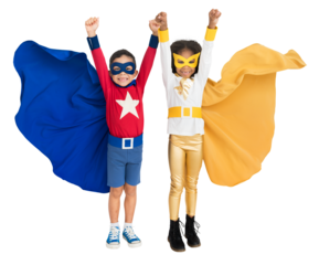 Superhero kids png sticker, transparent background