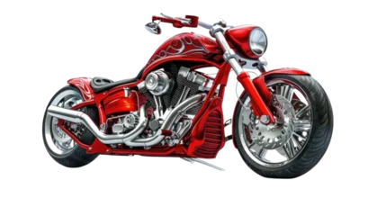 Fototapete Motorrad Red motorcycle on transparent background  © PNG Kingdom 
