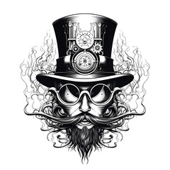 object wearing steampunk hat google glass fire