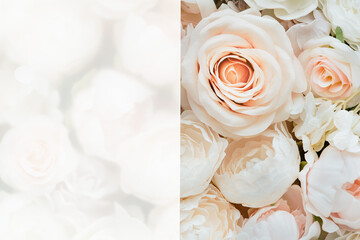 Invitation card mockup with roses