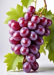 Fototapeta premium purple grape, isolated on white background, ai