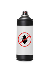 Insect repellent in spray can isolated on white