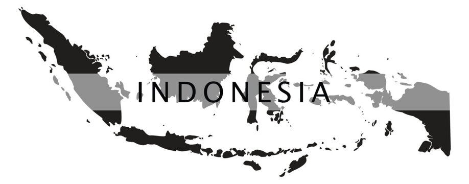 Vector illustration of Indonesia map with its islands
