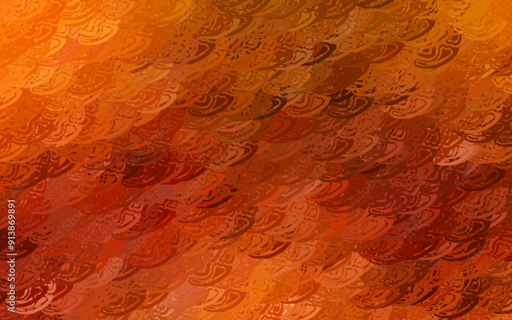 Poster dark orange vector background with abstract polygonals.