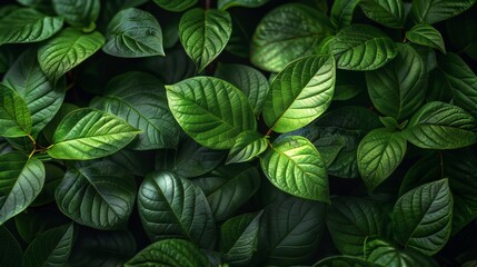 Lush Green Leaves Captured in a Tropical Environment During Bright Daylight Hours