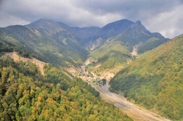Fototapeta premium Greater Caucasus range near Mount Tufandagh in Azerbaijan