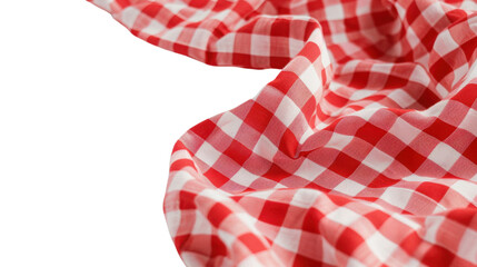 Fototapeta premium Red checkered tablecloth on transparent background