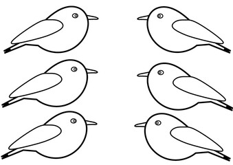 Six Simple Birds Outline Vector Illustration, Perfect for Coloring Books and Design Projects, vector bird, line bird, minimalist art, sping cute bird, vector design 