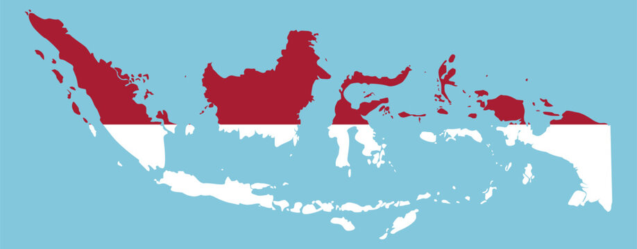 Vector illustration of Indonesia map with its islands
