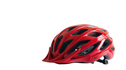 Fototapeta premium Bicycle red helmet on transparent background