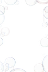 Transparent soap bubble frame design element