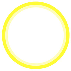 Simple yellow round or circle frame, border, ring with gradient layer isolated on transparent background, PNG. Frame design for image, text, card, photo, picture, logo, brand, banner, etc.