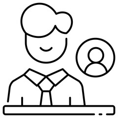 Obraz premium team icon illustration with outline style
