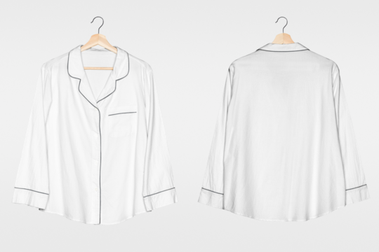 Png pajama shirt transparent mockup simple nightwear apparel