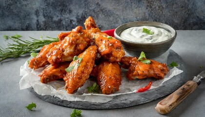 Spicy Buffalo Wings with Blue Cheese Dip