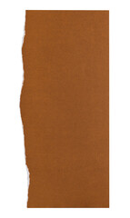 Handmade torn paper craft png in brown earth tone