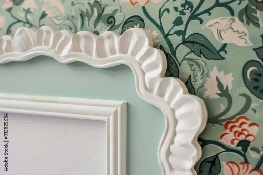 Poster decorative picture frame with elegant floral pattern, perfect for adding a touch of nature to your h