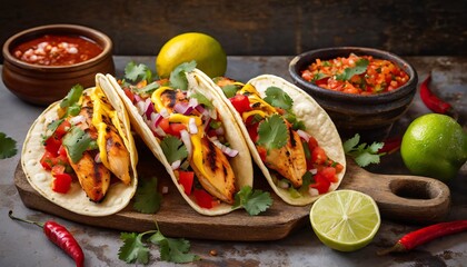 Spicy Mexican Street Tacos with Grilled Chicken