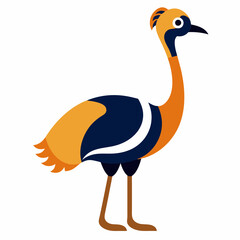 Ostrich Bird Icon Vector Illustration - Cartoon, Clipart, and Line Art Design