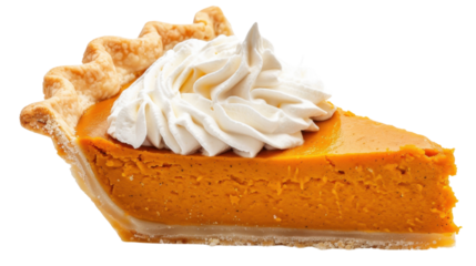 Pumpkin pie on transparent background 