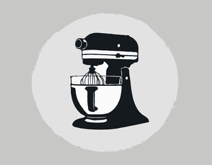 Stand Mixer Icon on Transparent Background