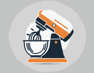 Stand Mixer Icon on Transparent Background