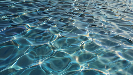 Abstract turquoise water surface ripples, clean and inviting