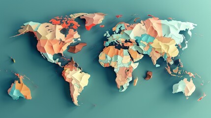 Wooden world map displayed on a wall with a nearby green plant, emphasizing natural elements and global connection.