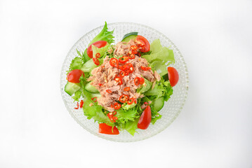 Spicy tuna salad ready to eat Salads are beneficial to health